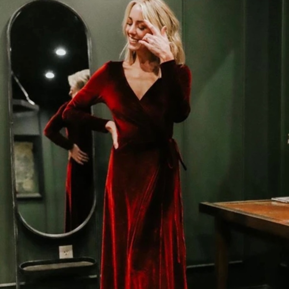 Baltic born velvet wrap dress